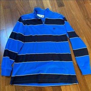 NWT Ralph Lauren Chaps Mens longsleeve quarter zip striped top in XL